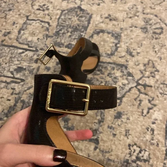 Black snakeskin Calvin Klein platform heels - Picture 7 of 7